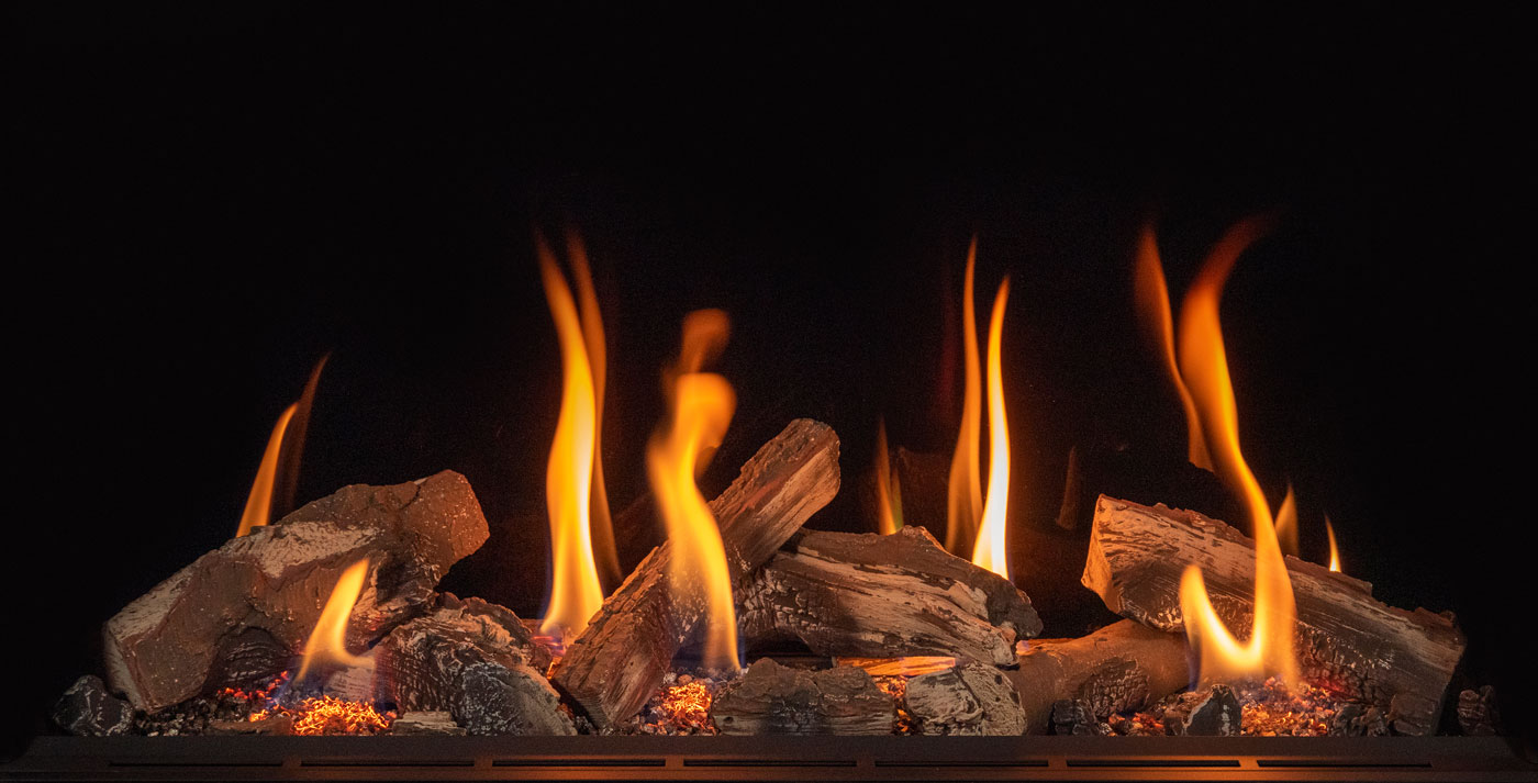Onyx Avanti gas log set and flames